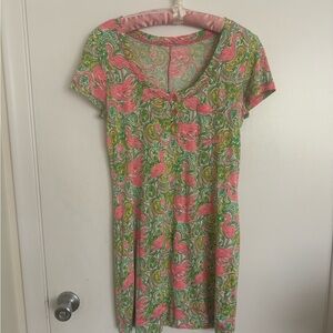 Lilly Pulitzer Britton Henley Hot Wings Flamingo print dress